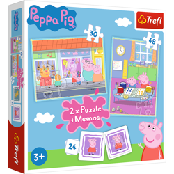 TREFL Puzzle 2w1 MEMO Świnka Peppa Dzień Peppy