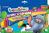 Kredki Bambino Trójkątne 18Kol. Drewno Temperówka