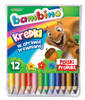Bambino Grube Kredki Drewniane Jumbo 12 kol.