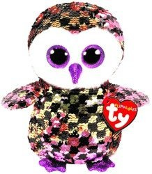 TY Maskotka z cekinami Beanie Boos Sowa CHECKS 15 cm