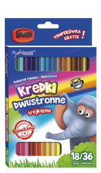 Bambino Kredki Trójkątne Dwustronne 18/36 kol.+ Temp.