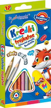 Kredki 12 Kolorów Ołówkowe Bambino Majewski