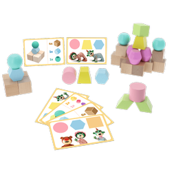 TREFL O!Klocki Pasowanki Junior Drewniane Klocki Bobaski i Miś