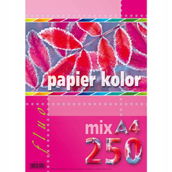 Papier kolorowy A4 80 g/m2 fluo 250 arkuszy