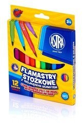 Astra Flamastry Stożkowe 12 Kolorów Trójkątne