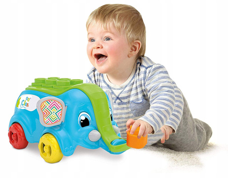 Clementoni Soft Clemmy Wózek z klockami słonik 17697