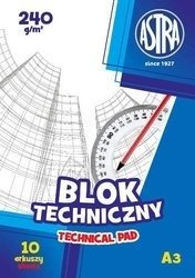 Blok techniczny A3 240g p10 ASTRA