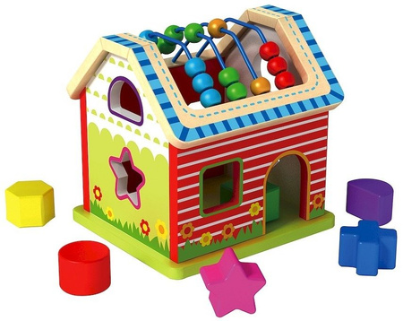 Tooky Toy - Domek Drewniany Sorter Liczydło