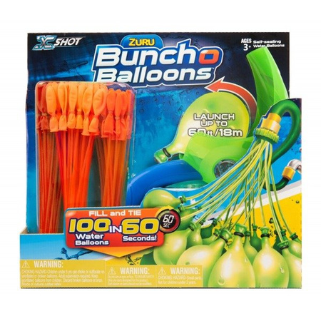 BUNCH-O Balloons Wyrzutnia + 3 x Balony Wodne Pomarańczowe