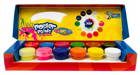 Colorino Kids Farby plakatowe 12 kol. 20 ml. Neonowe