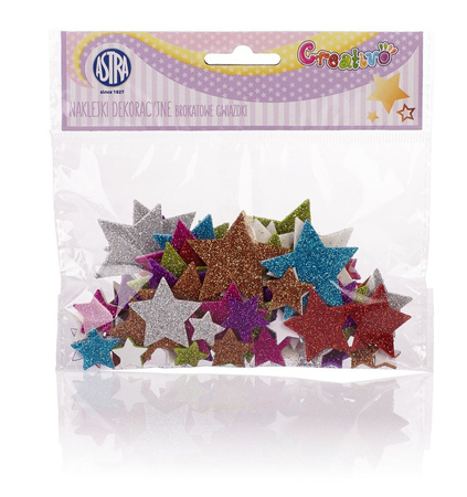 Astra - Naklejki Dekoracyjne - Brokatowe Gwiazdki
