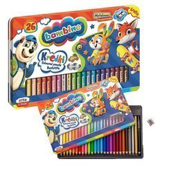 BAMBINO Grube Kredki w Metalowym Pudełku 26 kolory