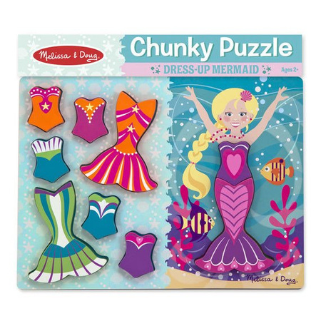 Melissa Doug Drewniane Puzzle Ubieranie Syrenki
