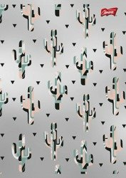 Zeszyt A5 60k krata Metallic Srebrne Kaktusy Unipap