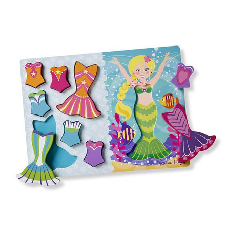 Melissa Doug Drewniane Puzzle Ubieranie Syrenki