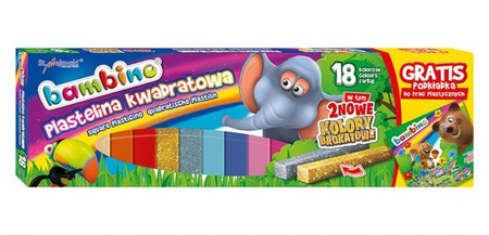 Plastelina 18 Kolorów Bambino Kwadratowa