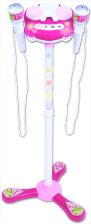 Mikrofon Podwójny dla Dzieci w Stylu Vintage ze Statywem