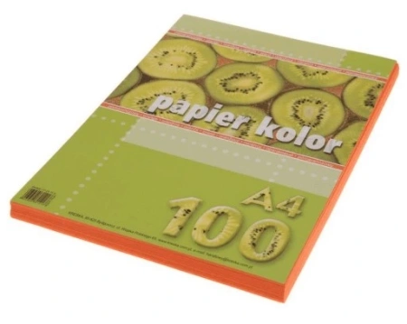 Papier ksero kolorowy A4 80 g/m2 pomarańczowy fluo 100 arkuszy