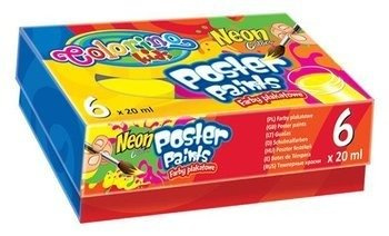 Farby plakatowe 6 kol. 20 ml. Neon Colorino Kids