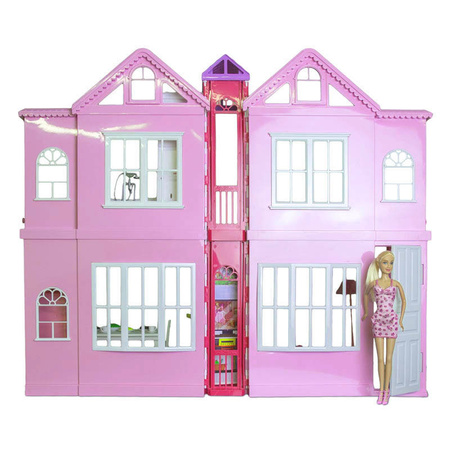Duży Domek dla lalek z akcesoriami + Lalka + Winda