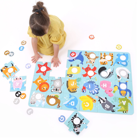 CzuCzu Duże Puzzle z Dziurką Alfabet Zwierzęta 48