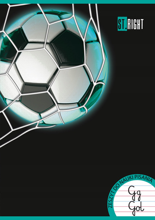 St.Right Zeszyt do nauki pisania A4 32 k. linia podwójna dwukolorowa laminowany