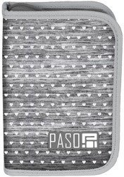 PASO Piórnik Rozkładany Bez Wyposażenia PPMM19-001BW Szare Serduszka