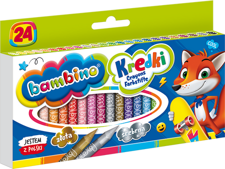 St. Majewski Kredki Świecowe Bambino 24 Kolory