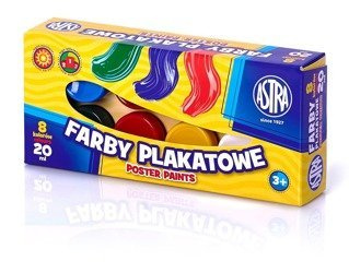 Astra Farby Szkolne Plakatowe 8 Kolorów 20 ml