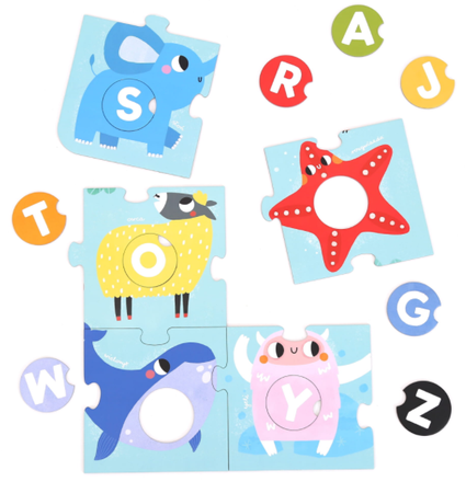 CzuCzu Duże Puzzle z Dziurką Alfabet Zwierzęta 48