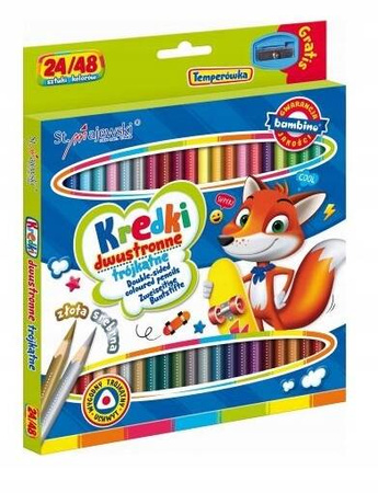 Bambino Kredki Trójkątne Dwustronne 24/48 + temp.