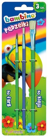Bambino Pędzelki do Farb i Kleju 3 Szt Blister