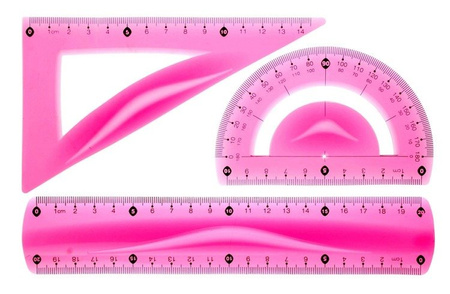 Zestaw geometryczny elastyczny 3el różowy TETIS