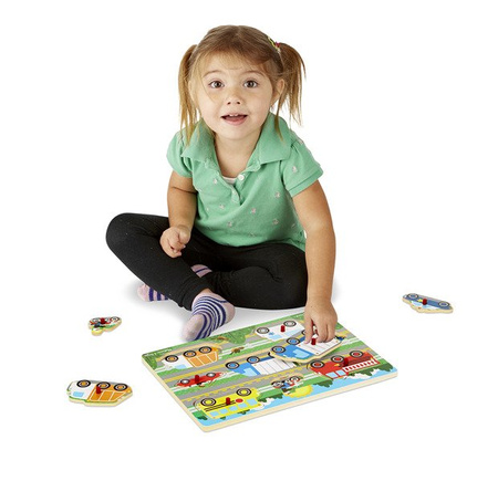 Melissa and Doug Drewniane Puzzle - Pojazdy 8 el