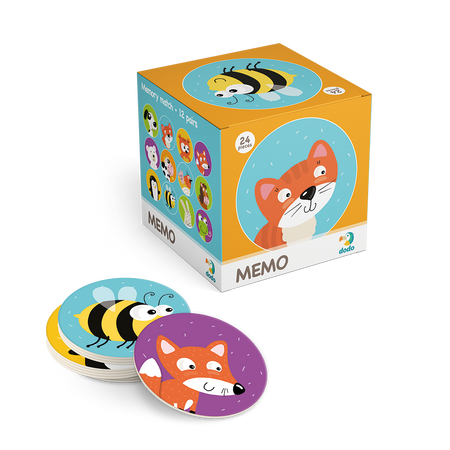 DODO Gra Pamięciowa Memo Mini 24 el. Zwierzęta