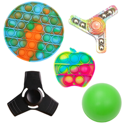 5 x Zabawka Sensoryczna Antystresowa Fidget Toys Pop It, z kolorowym spinnerem