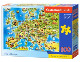 Castorland Puzzle 100 el Mapa Europy