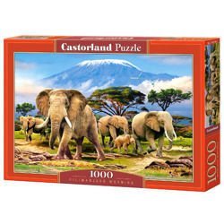 Castorland - Puzzle 1000 el. - Słonie na Tle Kliminadżaro