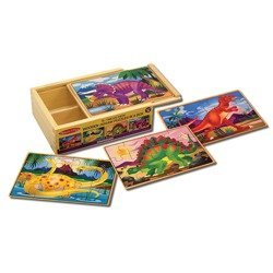 Melissa Puzzle Drewniane Dinozaury 4w1