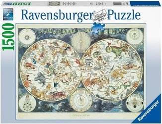 Puzzle 1500 Mapa z fantastycznymi zwierzętami