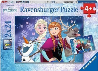 Puzzle 2 x 24 Zorza Polarna Frozen Kraina Lodu