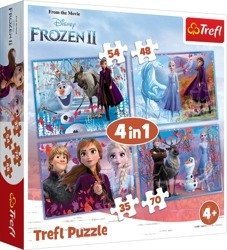 Puzzle 4w1 Trefl Kraina Lodu Podróż w Nieznane