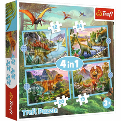 Puzzle 4w1 Wyjątkowe dinozaury TREFL