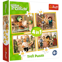 TREFL Puzzle 4w1 Rodzina Treflików Przygotowania do Balu